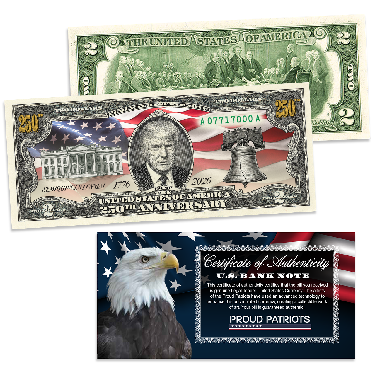 President Trump America's 250th Anniversary Legal Tender $2 Bill – Collector's Edition
