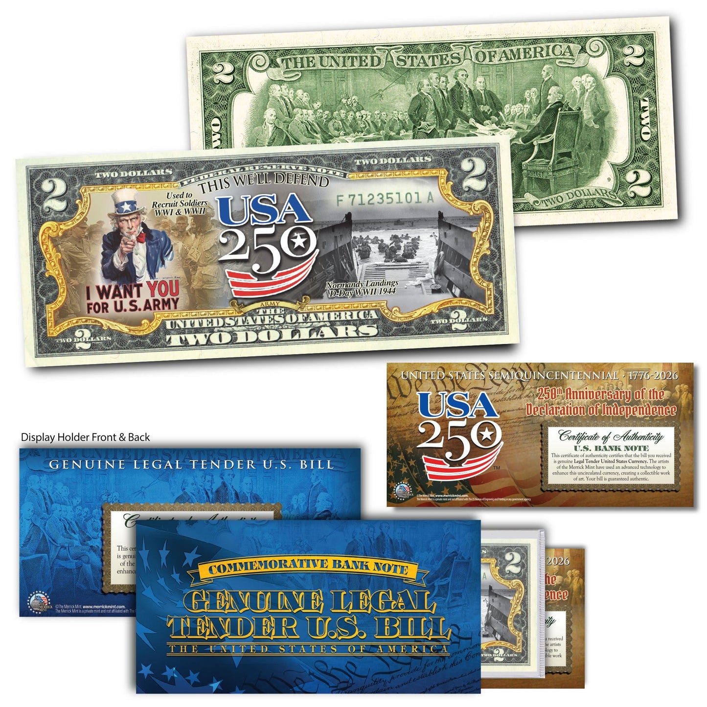 U.S Army "This We'll Defend" - Genuine Legal Tender U.S. $2 Bill