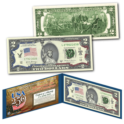 9/11 25th Anniversary + America's 250th Anniversary Currency Bundle