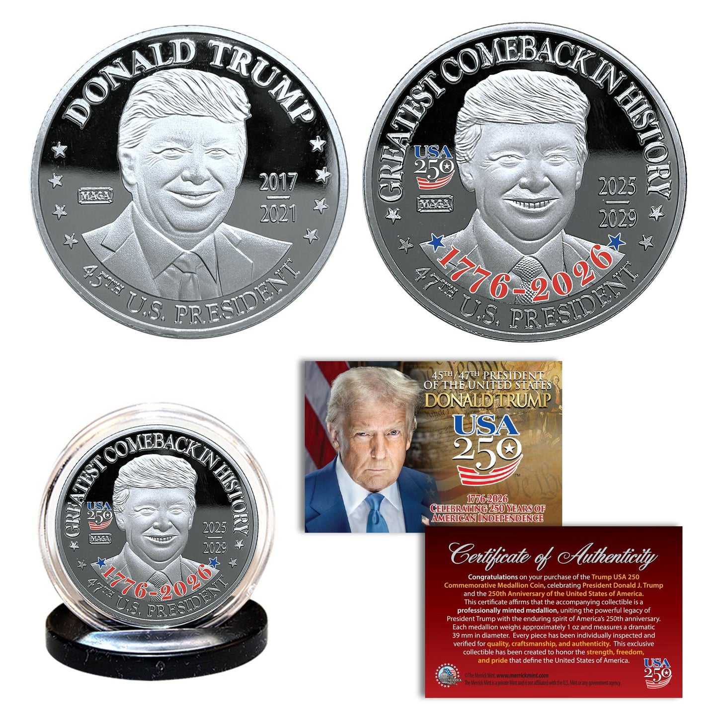 Trump USA 250 FLIP – NICKEL SILVER