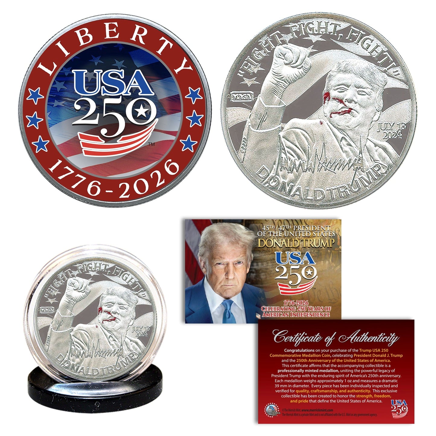 Trump USA 250 FIGHT – NICKEL SILVER