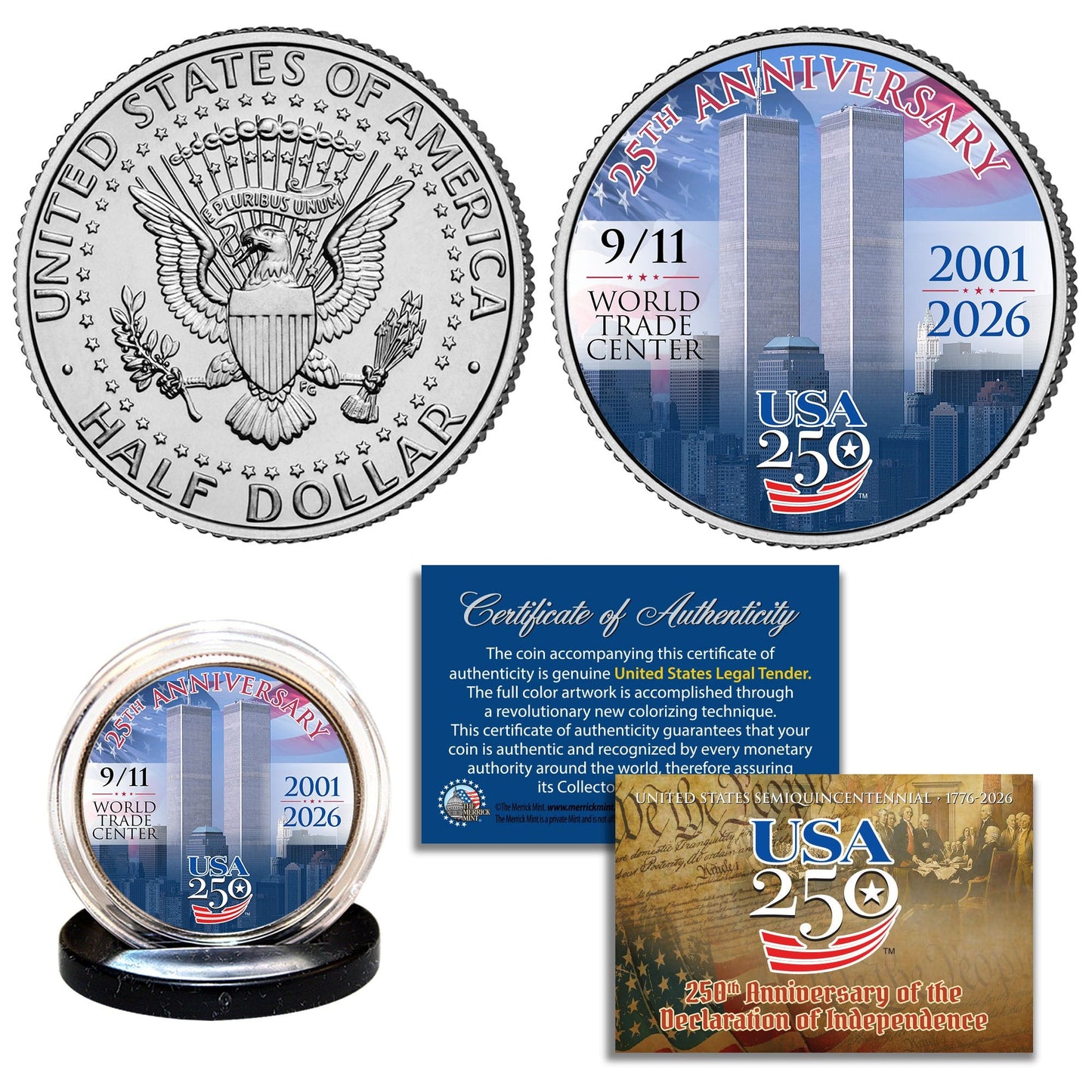 9/11 25th Anniversary + America's 250th Anniversary Currency Bundle