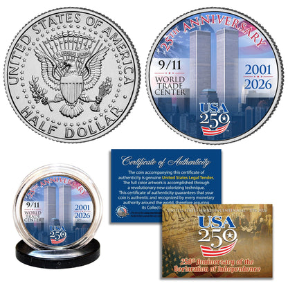 9/11 25th Anniversary + America's 250th Anniversary Currency Bundle