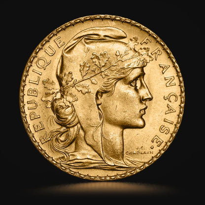 1914 France 20 Francs Marianne Rooster