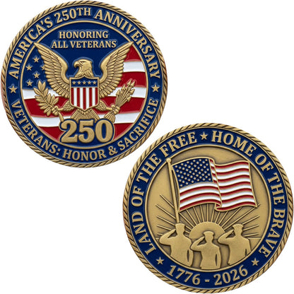 America's 250th Anniversary Veterans Commemorative Challenge Coin