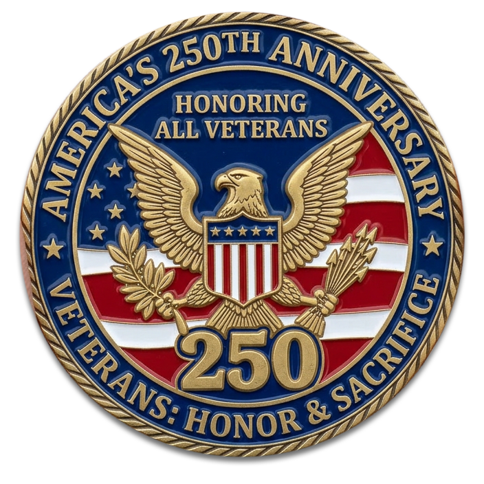 America's 250th Anniversary Veterans Commemorative Challenge Coin